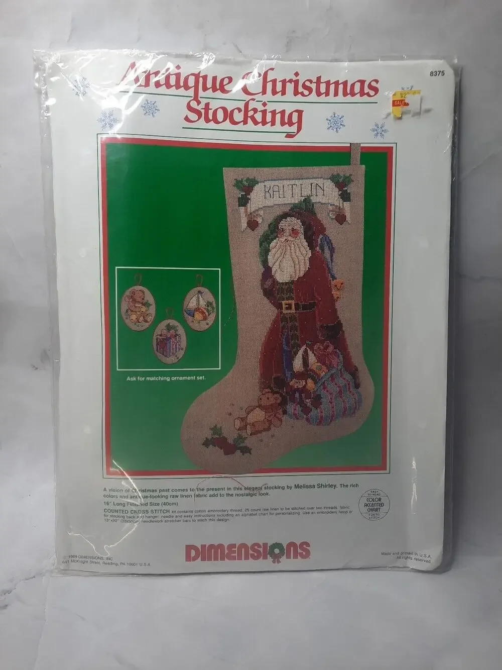 Vintage Dimensions Antique Christmas Stocking Counted Cross Stitch Kit 8375